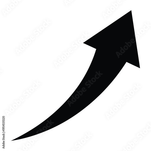 A black arrow pointing upwards on a white background.