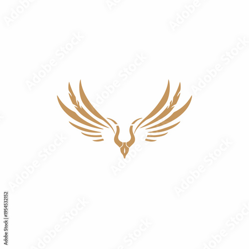 Abstract phoenix symbol with wings elegant graphic for branding and design
