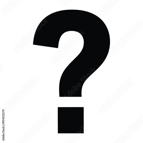 A large black question mark symbol on a white background.