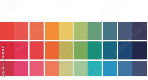Color palette samples with vibrant hues for design and artistic projects