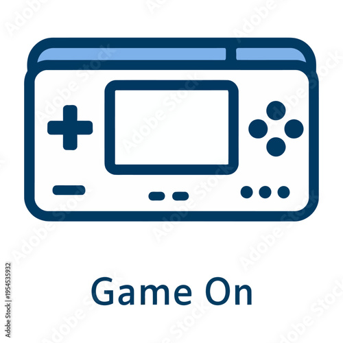 Vector of a classic portable gaming console with a screen and buttons