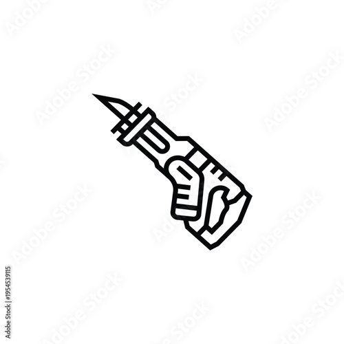 Handheld Heat Gun Tool with Nozzle and Trigger.