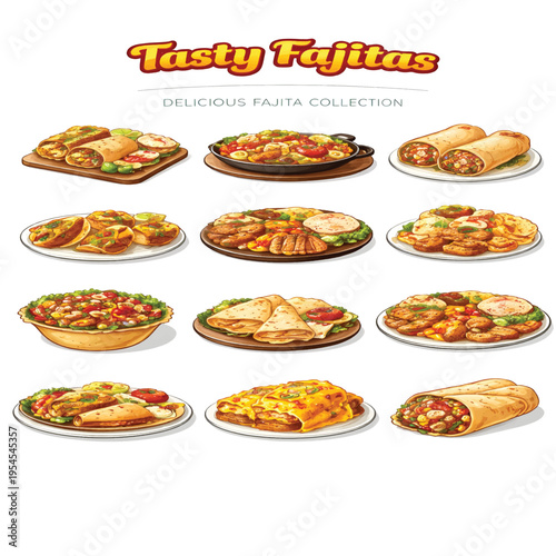 Tasty Fajitas for Mexican Cuisine, Flavorful Grilled Meat and Vegetable Dish