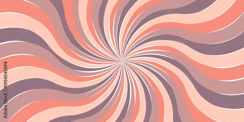 Ταπετσαρία Abstract retro swirling liquid peach purple sunburst background, twisted psyched