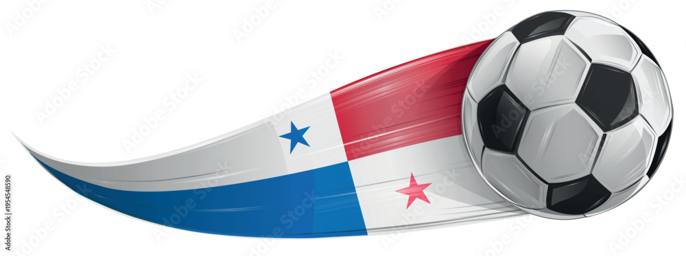 Φωτογραφία Soccer ball with the colors of the Panama flag, realistic effect