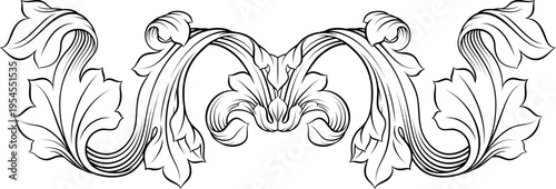 A filigree medieval crest coat of arms heraldic style pattern motif. In a vintage woodcut etching style.