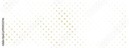 Golden four-point stars on white. Scattered diamond sparkle shapes in yellow gradient tones. Geometric dot pattern. Y2K card, party poster, retro banner, glam background. Vector design.