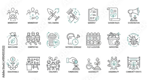 Business startup tools management finance analytics and productivity icons modern vector illustration set