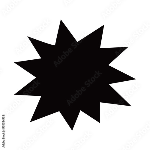 鋭いギザギザの爆発・強調シルエットアイコン