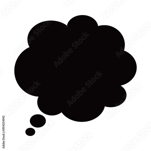 もくもくした雲形の思考吹き出し