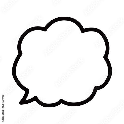 もくもくした雲形の吹き出し