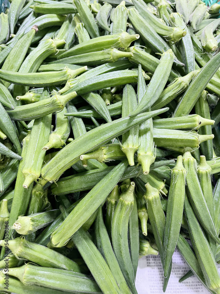 Fototapeta premium Pile of Fresh Okra