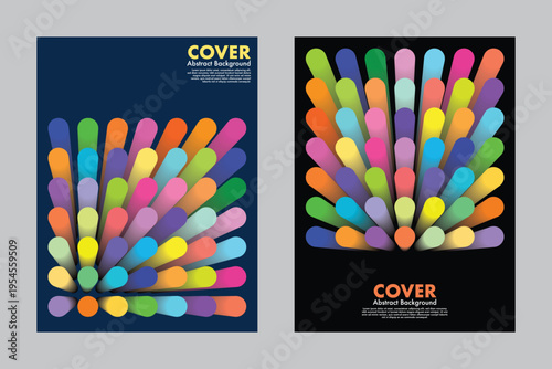 Modern abstract background covers with colorful rounded pipes in perspective. Creative vector illustration with a 3-dimensional effect for business brochures and annual reports.