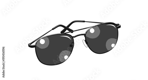 A stylish pair of sunglasses with dark lenses and metal frame on a white background.