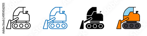 Bulldozer  multi - style icon design concept	
