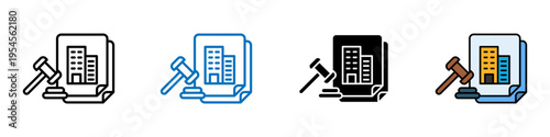  Legal construction multi - style icon design concept	

