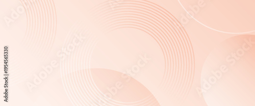 Abstract Soft Peach Gradient Background with Minimalist Circular Lines and Geometric Shapes, Elegant Pastel Apricot Backdrop for Beauty Branding, Wellness and Modern Web Design