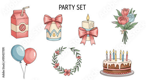 Fun collection of anthropomorphic fruits and vegetables with happy faces including oranges, a banana, and a carrot with drinks.