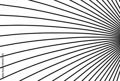 Abstract Black Lines Radiating Outward.