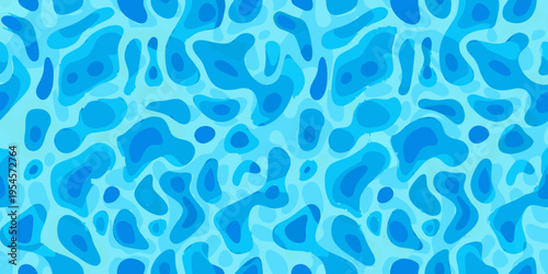 Abstract seamless pattern of flowing blue water and light highlights