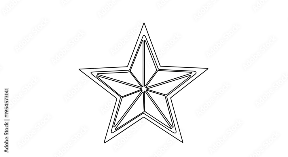 Obraz premium Geometric Star Outline Icon