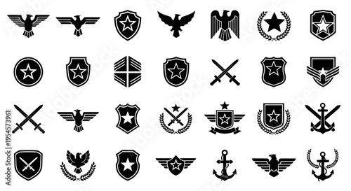 Military Emblem Collection: Eagles, Shields, Stars & Anchors