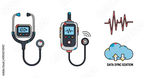 Smartphone with stethoscope medical device.