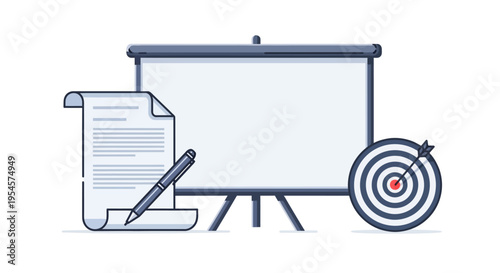 Business Presentation Whiteboard Target Goal.