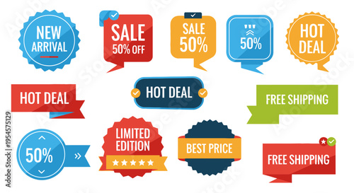 Collection of sale and discount labels 3.