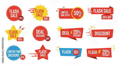 Collection of sale discount labels 8.