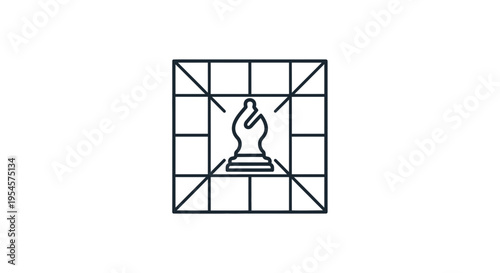 Chess piece on a square grid.