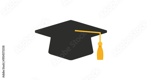 Graduation cap with yellow tassel 3.