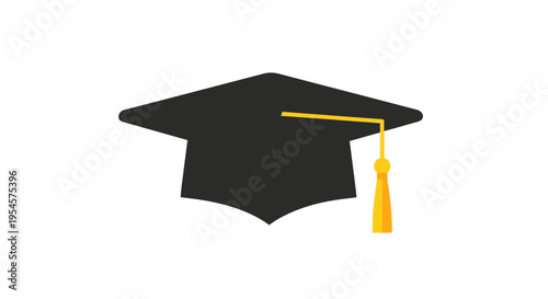 Graduation cap with yellow tassel 2.