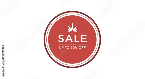 Red Sale Discount Sign Badge.