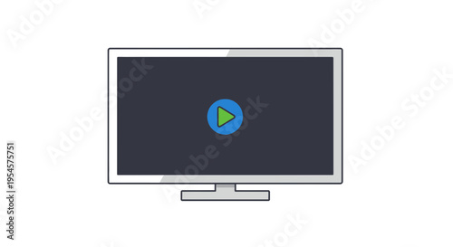 Television with play button on screen 2.