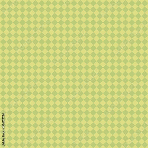 Seamless soft green and light yellow geometric diamond grid pattern. Modern tiling background for wallpaper, packaging, textile, branding, and web design.