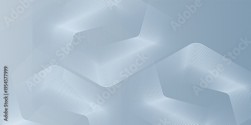 Abstract hexagon lines on gray background. Geometric stripe line art design modern