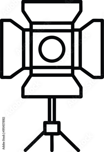 darkroom safe light line art vector illustration on transparent background