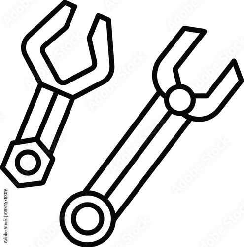 blacksmith s tongs holloware line art vector illustration on transparent background