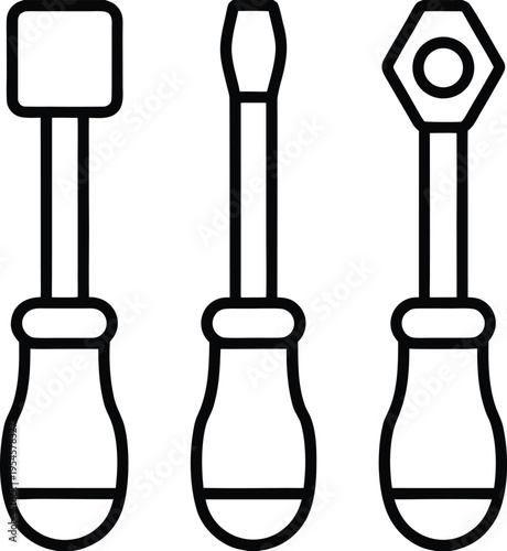 bookbinder s awl line art vector illustration on transparent background