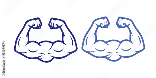 Outlined Muscular Biceps Flex Icon