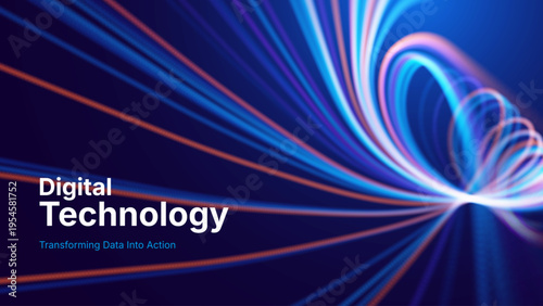 AI-Powered Cyber Network with Fiber Optic Data Stream. Digital Background for Modern Business Presentations on High-Speed Internet and Data Flow.