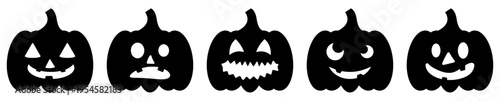 Set of black halloween pumpkins