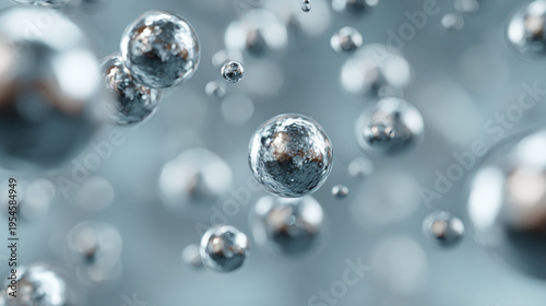 nanotechnology concept featuring silver nanoparticles suspended in colloidal solution with blurred background for scientific research chemistry analysis and medical technology use