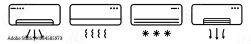 Air conditioner line icons set