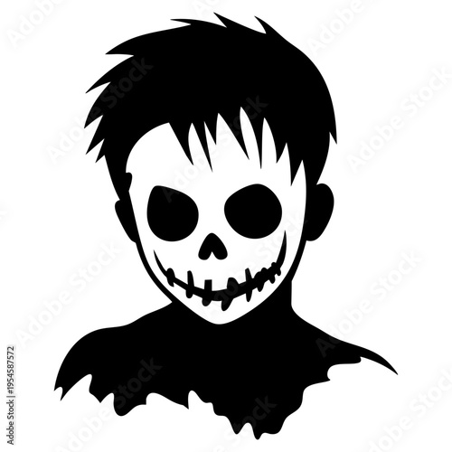 Halloween Man Wearing Skull Mask Character