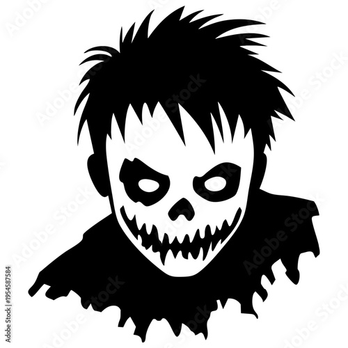 Halloween Man Wearing Skull Mask Character