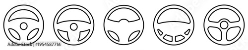 Car wheel line icons