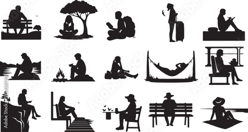 People engaging in various outdoor leisure activities in nature