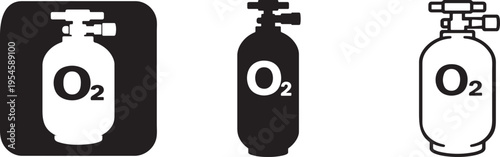 Oxygen cylinder icon bold premium uniform stroke.